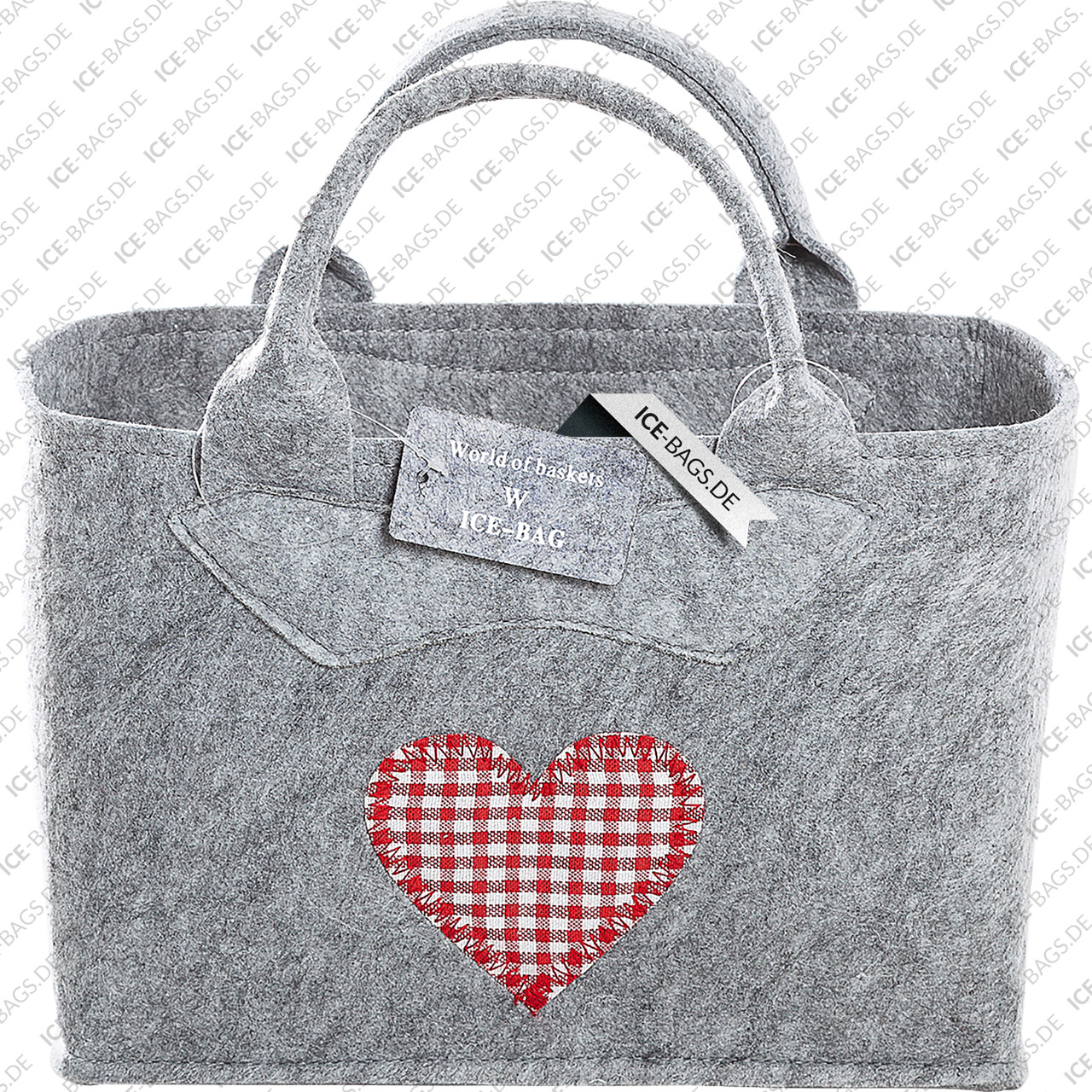 Witzgall-3557-56-rotes-Herz-Filz-Shopper-Tasche-klein-mit-Patch-aufgestickt